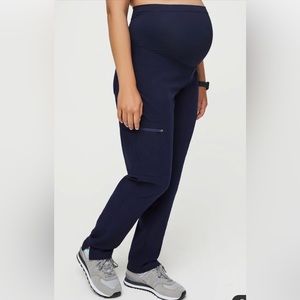Figs navy blue Yola maternity scrub skinny pants